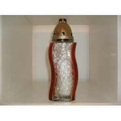 Graflicht van glas met kaars